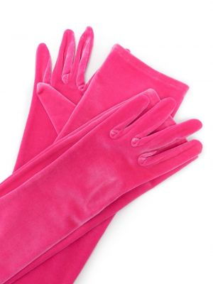 Aksamitne rękawiczki Alexandre Vauthier różowe