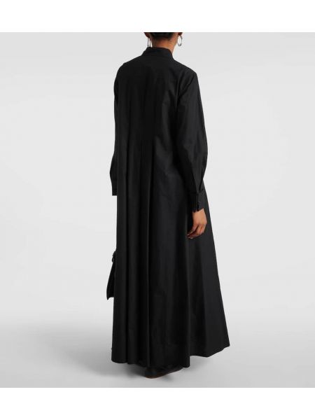 Bombažna dolga obleka Max Mara črna