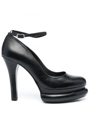 Кожени полуотворени обувки Paloma Barceló черно