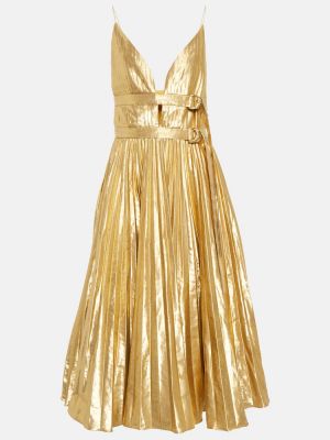 Plisované midi šaty Altuzarra zlaté