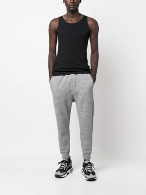 Pantalon de joggings brodé en coton Dsquared2 gris