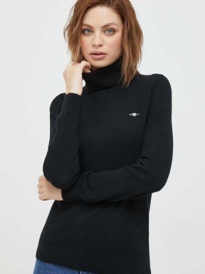 Sweter wełniany Gant czarny