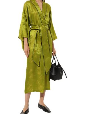 Шелковое платье из вискозы Kleed Loungewear зеленое