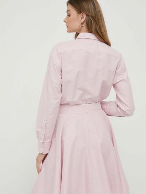 Bavlněné mini šaty Polo Ralph Lauren růžové