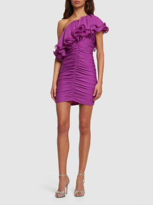 Mini vestido de gasa asimétrico Rotate violeta