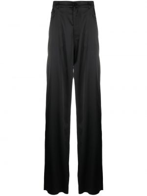 Satynowe spodnie relaxed fit Balenciaga czarne
