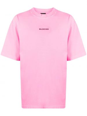 T-shirt di cotone con stampa Balenciaga