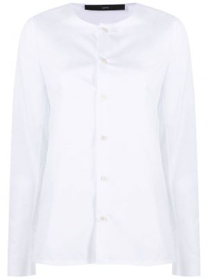 Pūkinė marškiniai su sagomis Sapio balta