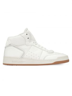 Белые кожаные кроссовки Saint Laurent