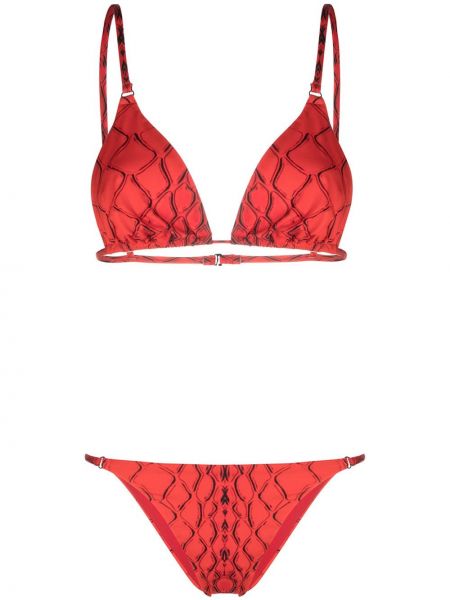 Bikini ar čūskas rakstu Noire Swimwear sarkans