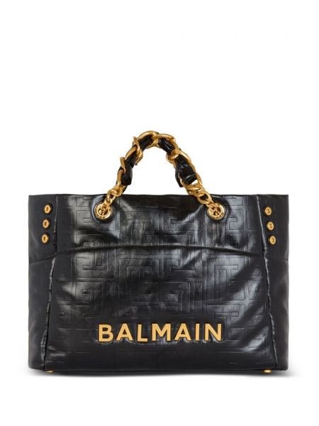 Læder taske Balmain sort