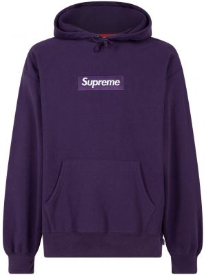 Medvilninis džemperis su gobtuvu Supreme violetinė