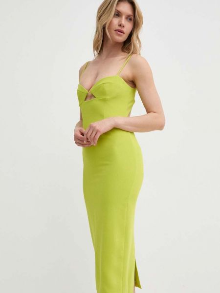 Sukienka midi dopasowana Bardot zielona