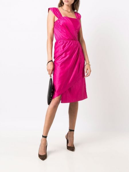 Růžové saténové šaty Yves Saint Laurent Pre-owned