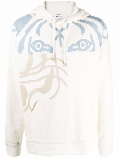 Sudadera con capucha con rayas de tigre Kenzo blanco