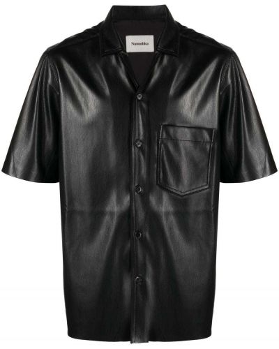 Kožená košeľa Nanushka čierna