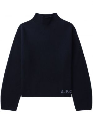 Μάλλινος πουλόβερ με σχέδιο A.p.c. μπλε