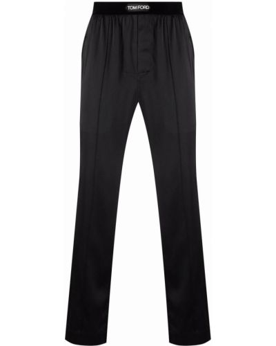 Копринени панталон Tom Ford черно
