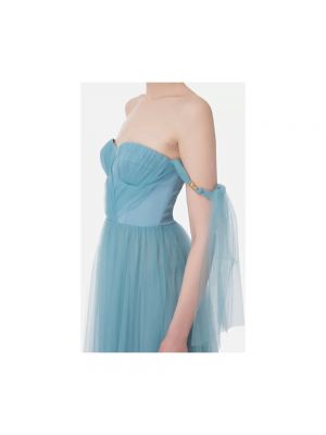Sukienka plisowana Elisabetta Franchi niebieska