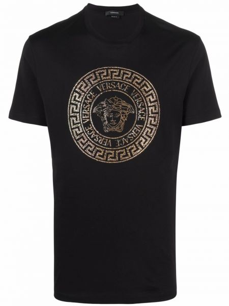 Camiseta de cristal Versace negro