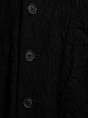 Flanelový vlnený kabát Yohji Yamamoto čierna