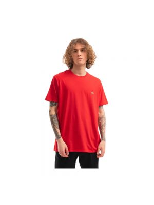 Koszulka w jednolitym kolorze Lacoste czerwona