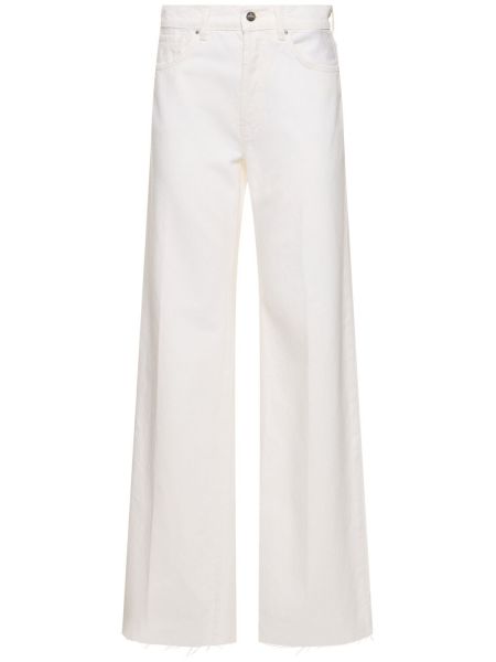 Bavlnené džínsy s rovným strihom Anine Bing biela
