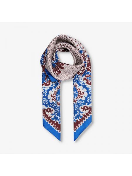 Шелковый шарф в цветочек Weekend Max Mara синий