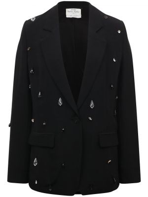 Льняной пиджак из вискозы Forte_forte черный