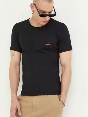 Koszulka bawełniana z nadrukiem Hugo czarna