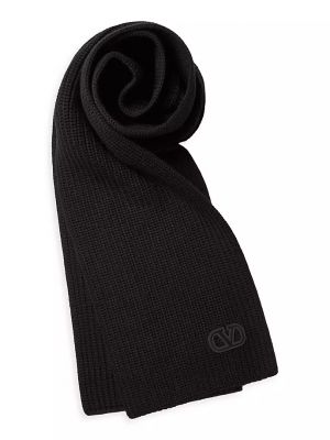 Шерстяной шарф Valentino Garavani черный
