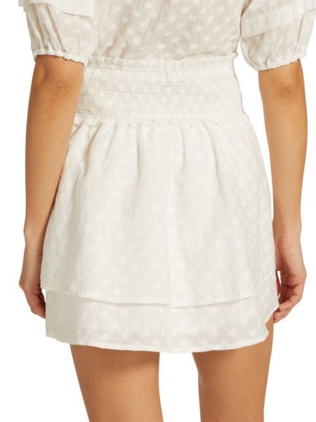 Хлопковая юбка мини с вышивкой Rails белая