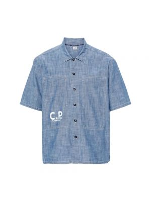 Koszula jeansowa z krótkim rękawem C.p. Company niebieska