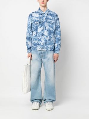 Maskáčová džínová bunda s potiskem Isabel Marant modrá