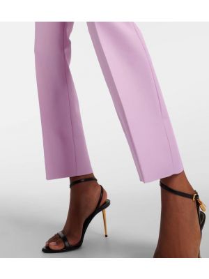 Vunene hlače ravnih nogavica slim fit Tom Ford ružičasta