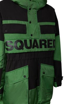 Páperová bunda s potlačou Dsquared2 zelená
