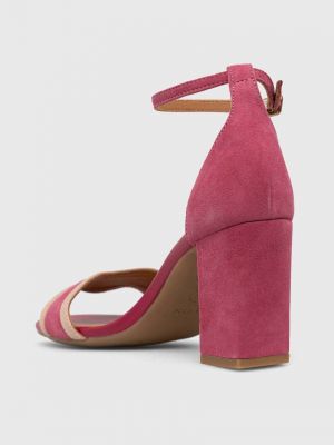 Semišové sandály Geox růžové