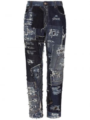 Avsmalnande jeans med sliten Dolce & Gabbana blå