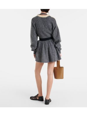Mini falda de lana Loewe gris