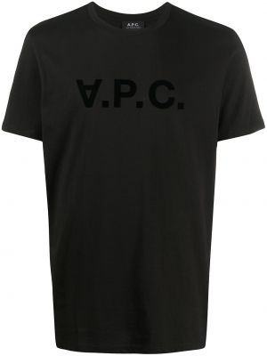 T-shirt mit print A.p.c. schwarz