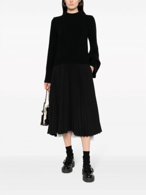 Plisované asymetrické midi sukně Plan C černé