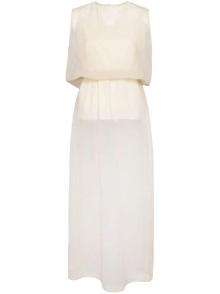 Прозрачна макси рокля Uma Wang бяло