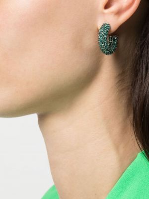 Boucles d'oreilles à boucle en cristal Amina Muaddi argenté