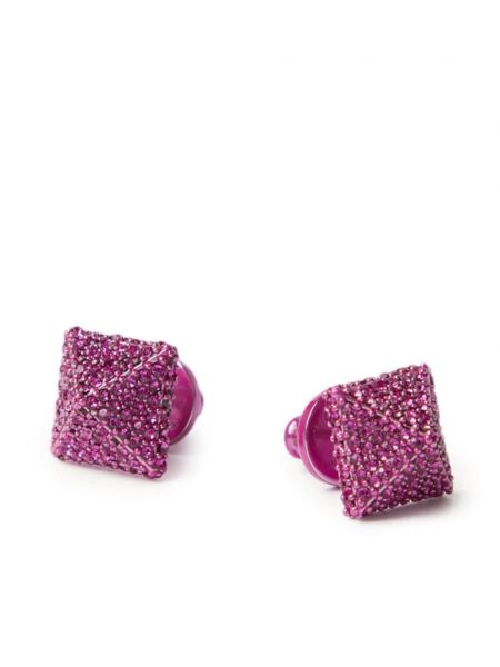 Kristallidega kõrvarõngad Valentino Garavani roosa