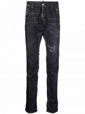 Nødlidende jeans med normal passform Dsquared2 svart