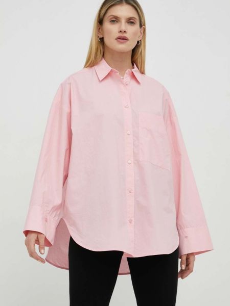 Pamučna košulja bootcut By Malene Birger ružičasta