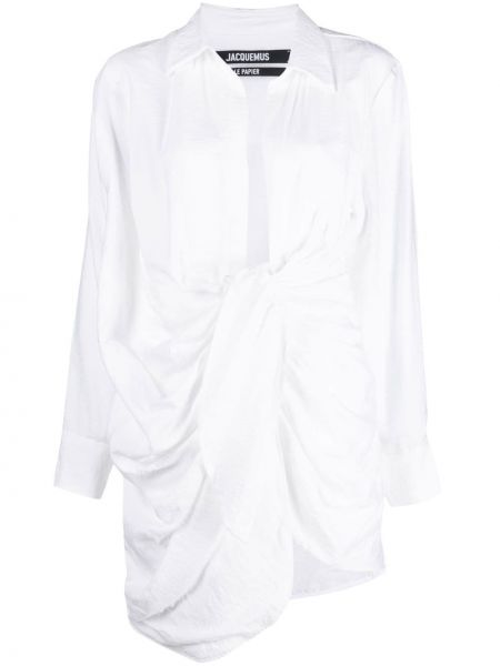 Robe chemise drapé Jacquemus blanc