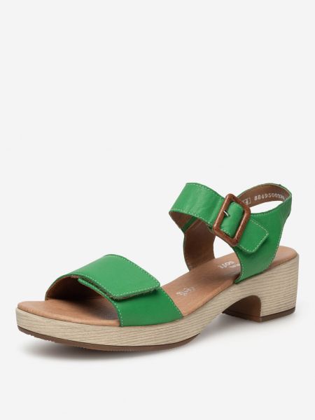 Kožené sandály Remonte zelené