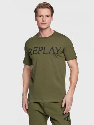 Тениска Replay зелено