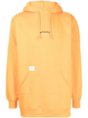 Pomarańczowy pulower z nadrukiem Wtaps